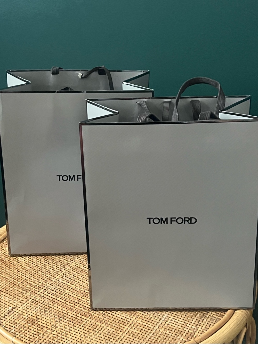 Set of 2 Tom Ford Shopping Bags with Logo Tissue Paper
